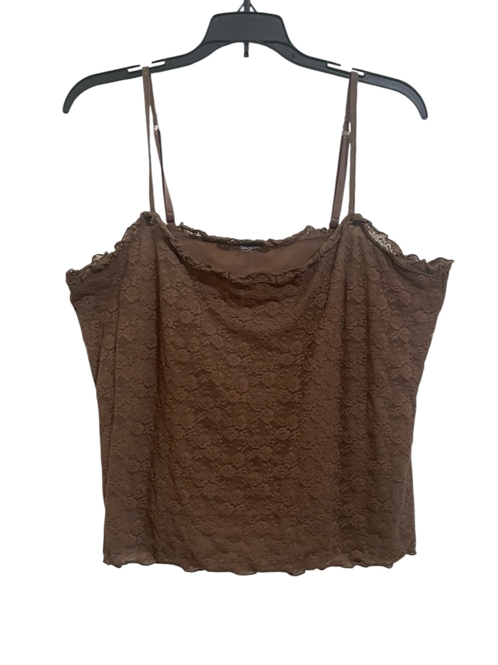 Delicate Brown Lace Camisole with Adjustable Straps